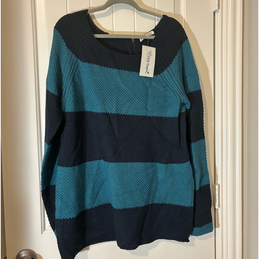 blue stripped sweater
